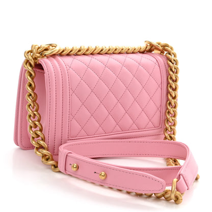 Chanel Lambskin Quilted Small Boy Flap Pink 3 of 12
