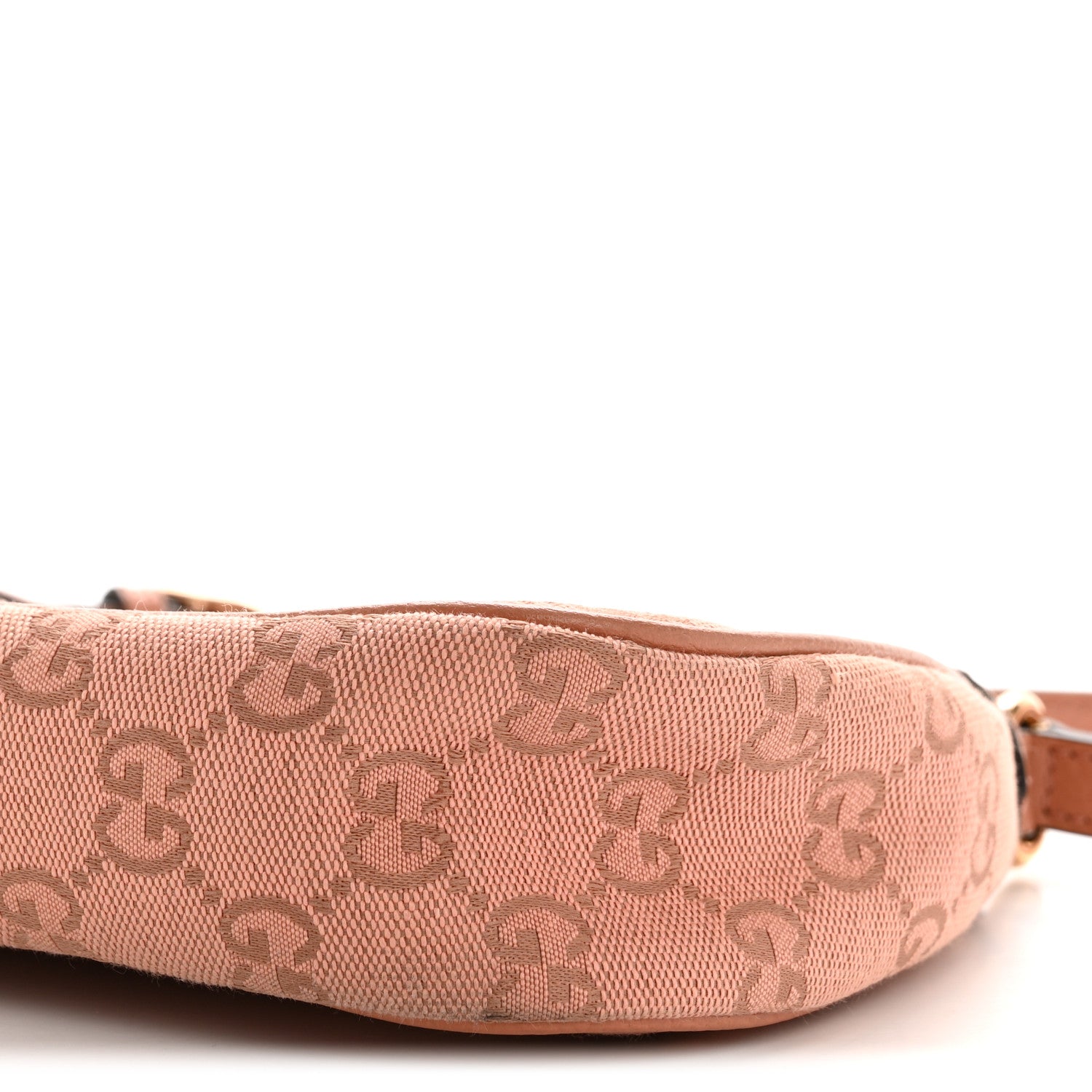 Gucci Monogram Textured Dollar Calfskin Small Ophidia Hobo Cloche Rose Pink 10 of 12