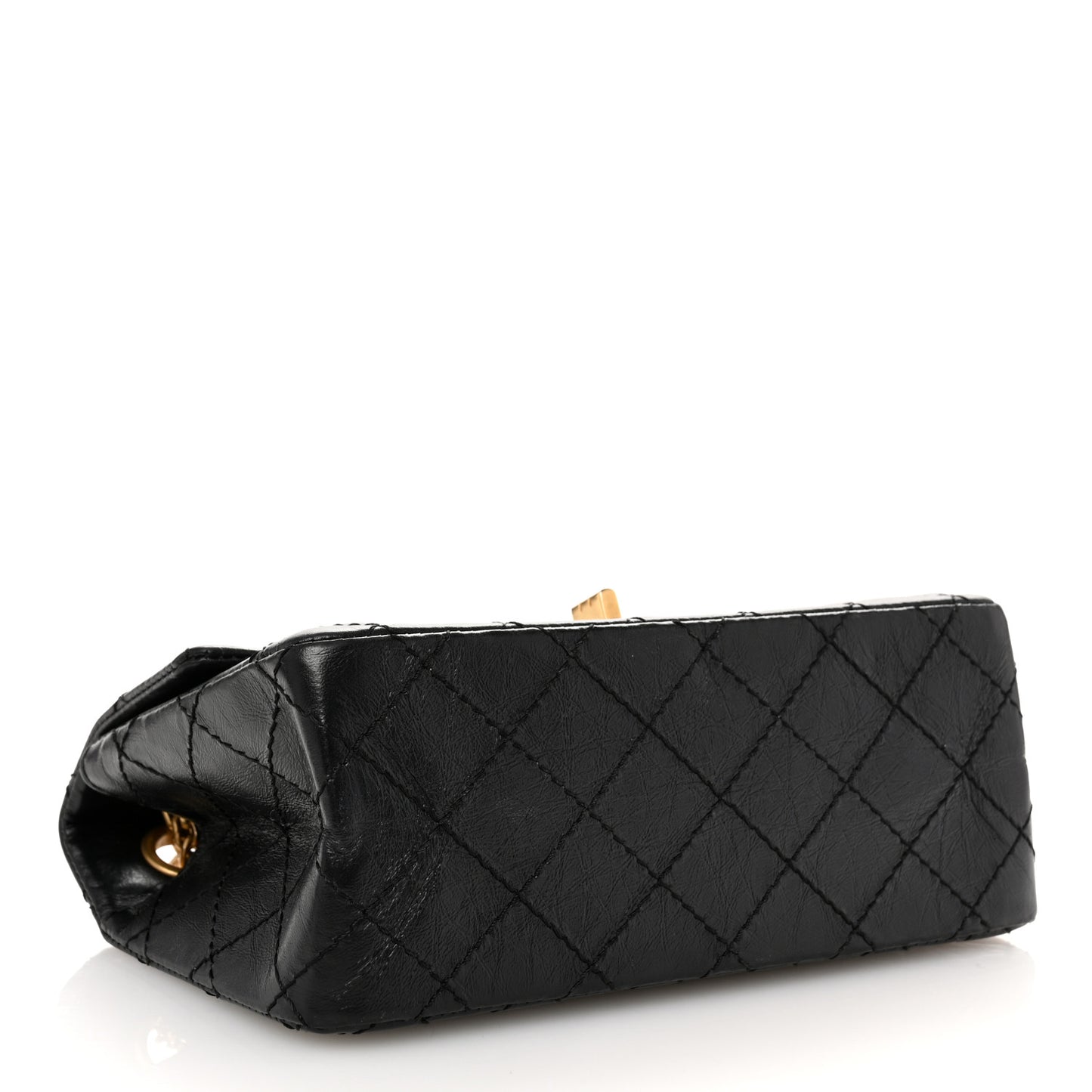 Aged Calfskin Quilted 2.55 Reissue Mini Flap Black
