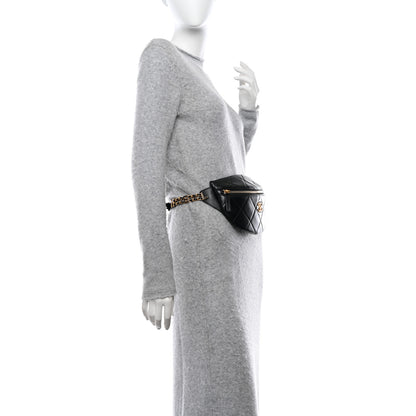 Chanel Lambskin Enamel Quilted Waist Bag Black 2 of 11