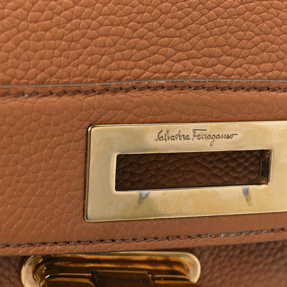Salvatore Ferragamo Grained Calfskin Sofia Satchel Brown 21 of 23