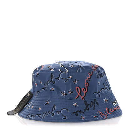 Fendi Silk Zodiac Reversible Bucket Hat S White Blue 9 of 14