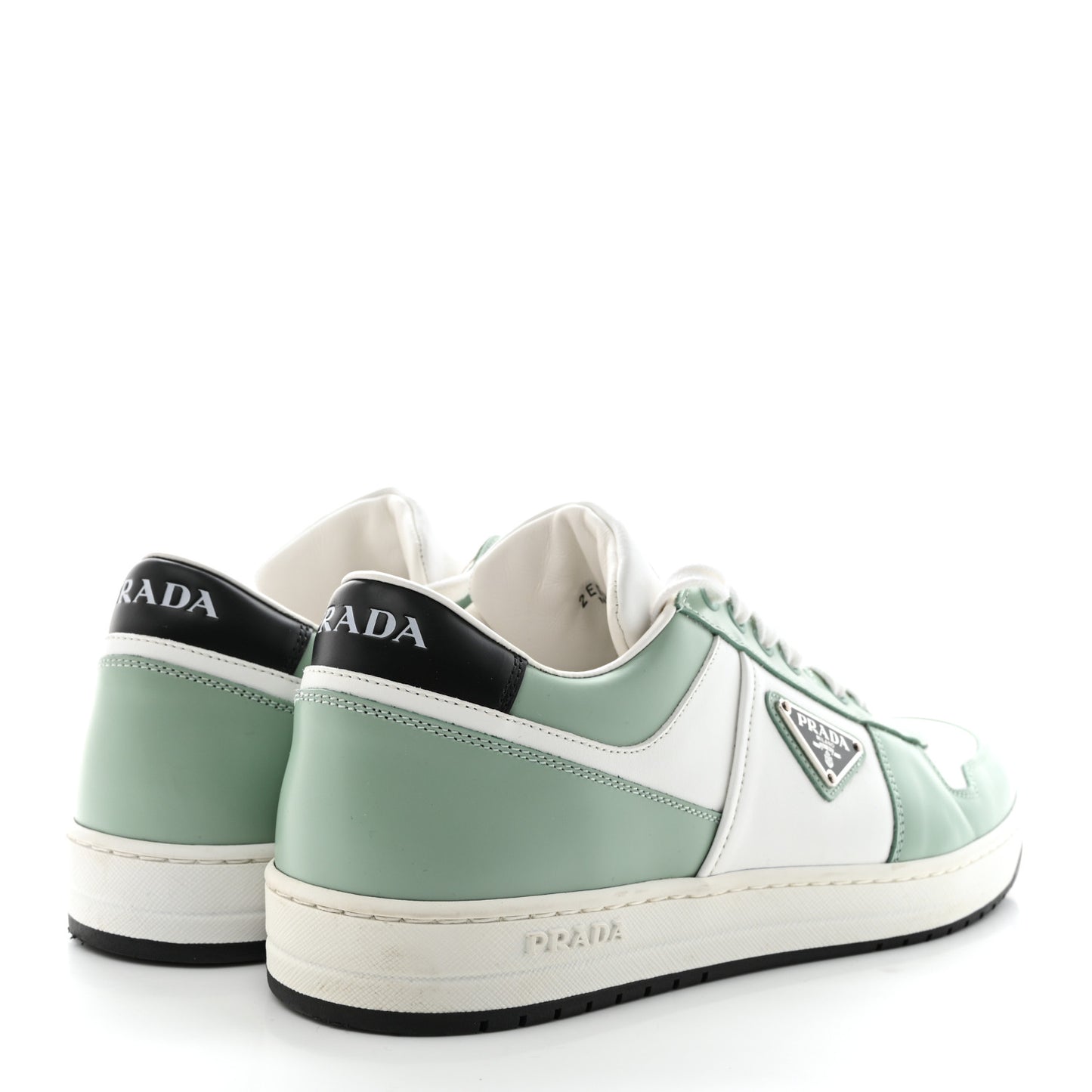 Vitello Sport Spazzolato Rois Metal Triangle Logo Mens Downtown Low Top Sneakers 8.5 White Green