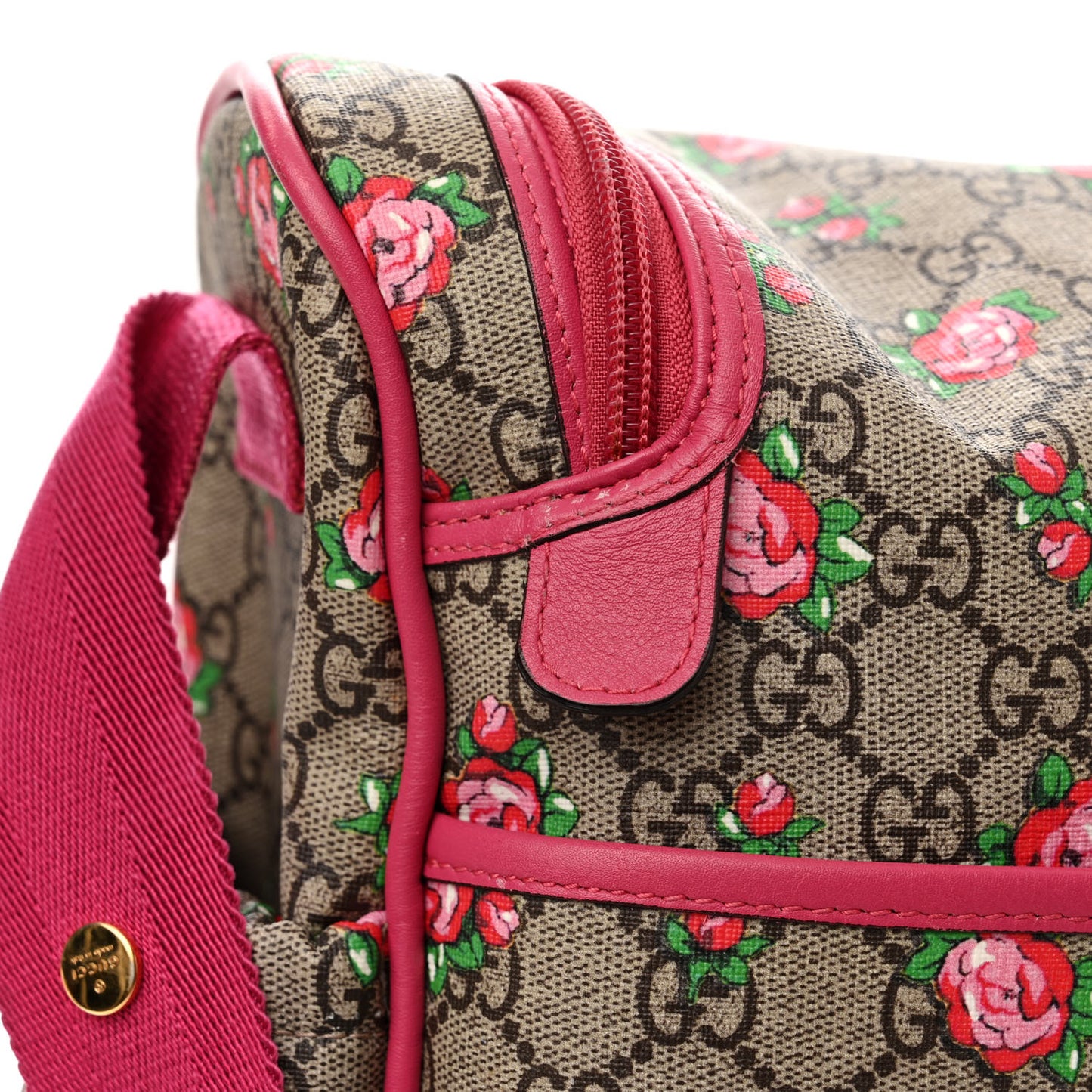 GG Supreme Monogram Rose Bud Diaper Bag Pink
