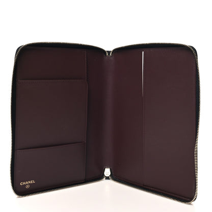 Chanel Caviar Quilted Zip Around Notebook Agenda Cover Black 6 of 12