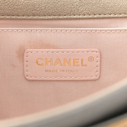 Chanel Metallic Lambskin Quilted Camellia Flower Flap Pale Gold Silver Dark Gold 7 of 12