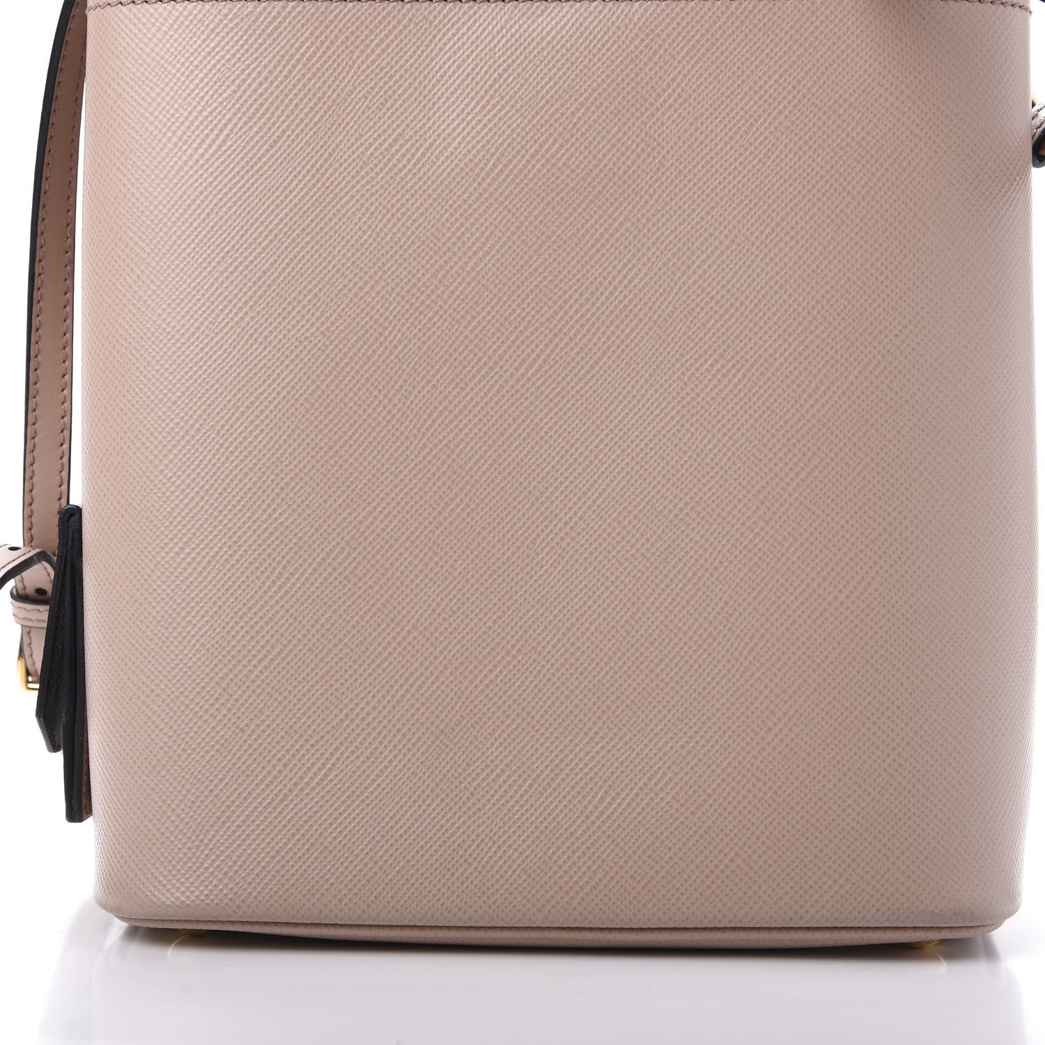 Prada Saffiano Cuir Medium Panier Bucket Bag Cipria Black 10 of 12
