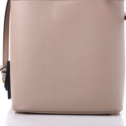Prada Saffiano Cuir Medium Panier Bucket Bag Cipria Black 10 of 12