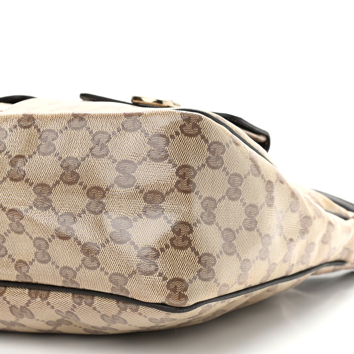 Crystal Monogram Medium Abbey Pocket Hobo Tote Dark Brown