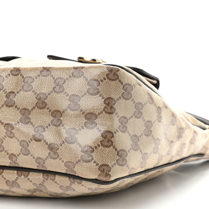 Gucci Crystal Monogram Medium Abbey Pocket Hobo Tote Dark Brown 10 of 10