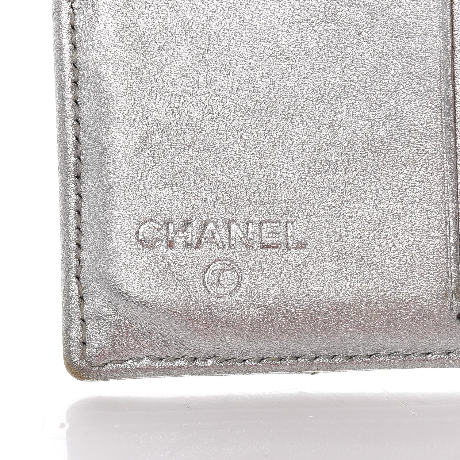 Chanel Metallic Lambskin Quilted Compact French Flap Wallet Silver 6 of 15