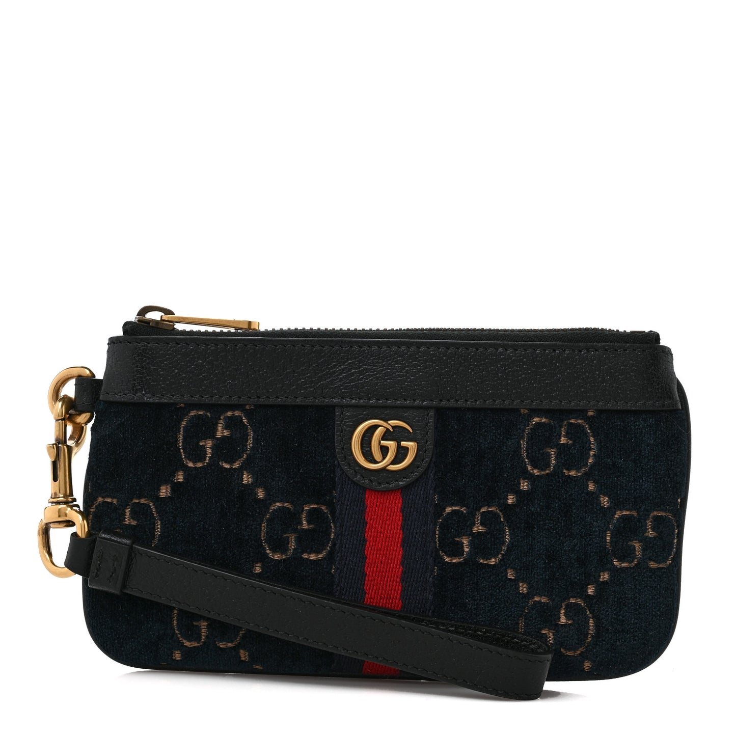 Velvet GG Monogram Textured Calfskin Web Smartphone Case Blue Beige Black
