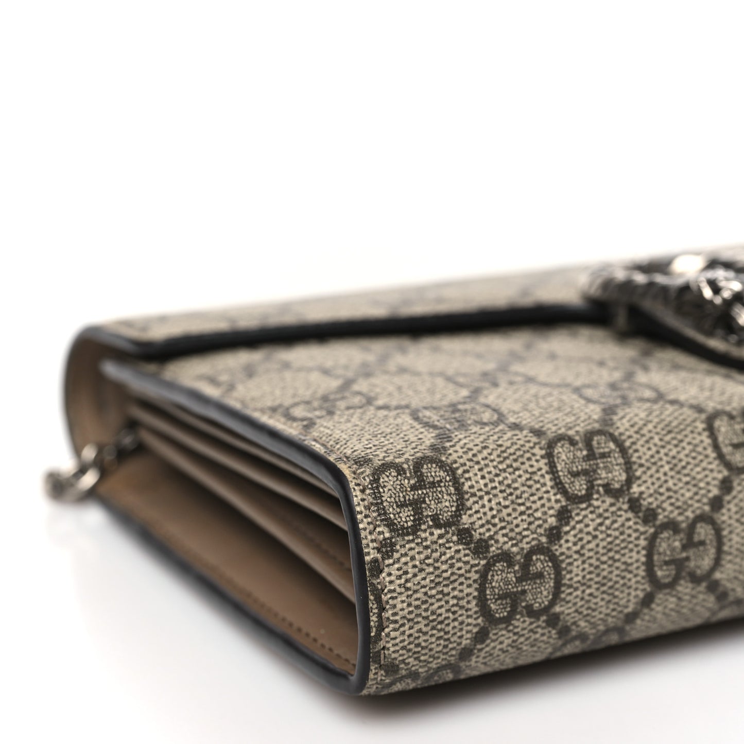 GG Supreme Monogram Mini Dionysus Chain Wallet Beige Taupe