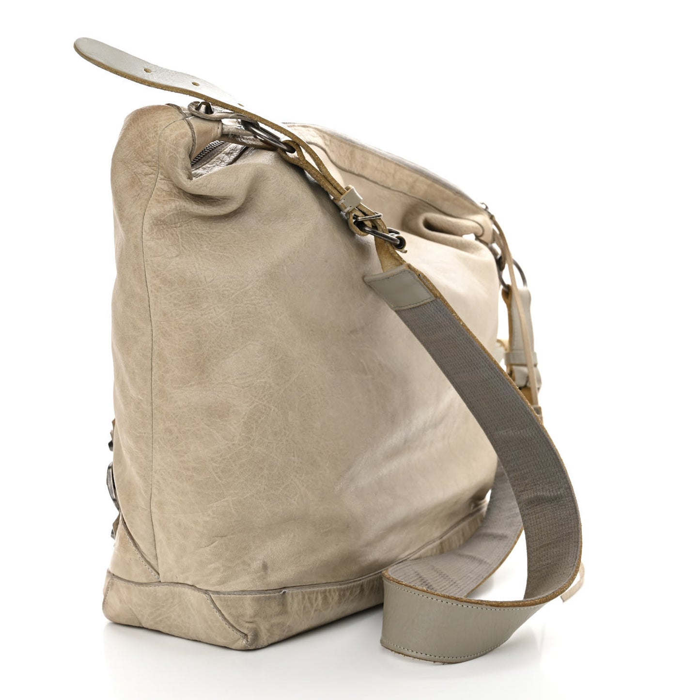 Agneau Classic Hardware Day Hobo Latte Beige