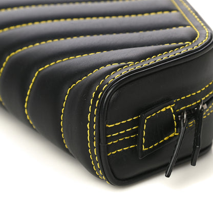 Balenciaga Calfskin Quilted Car Clutch S Black and Yellow 9 of 9