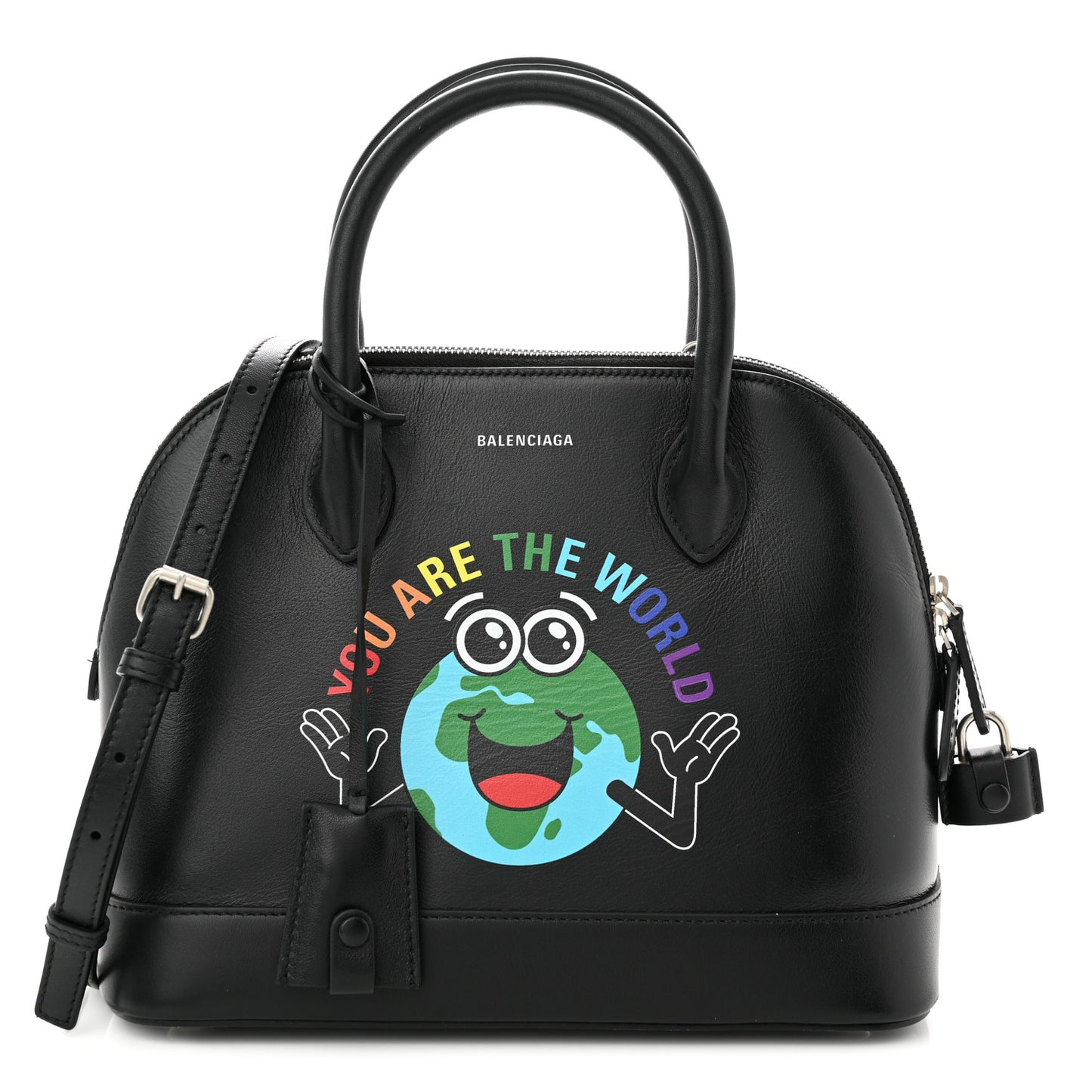 Calfskin You Are The World S Ville Top Handle Bag Black Multicolor