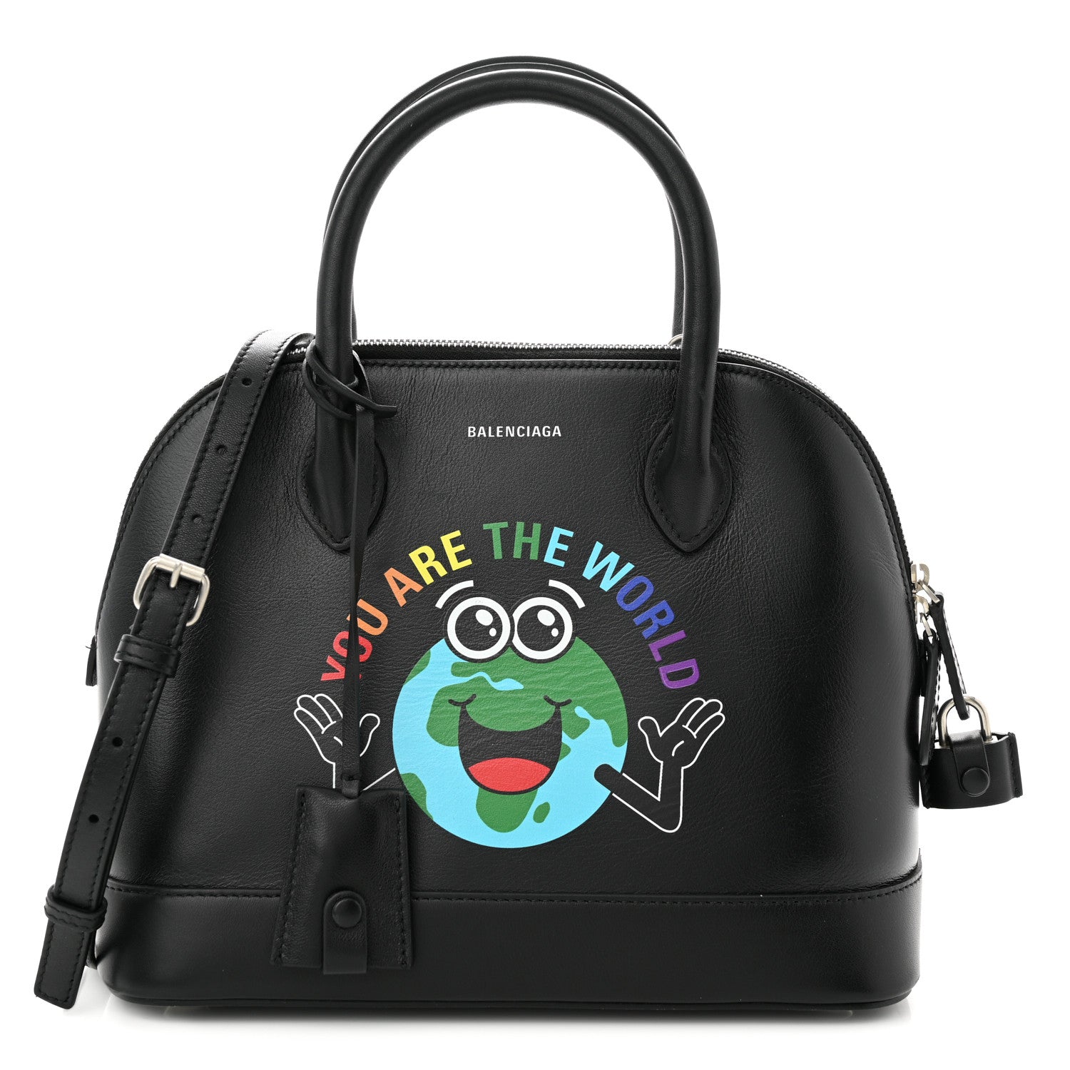 Balenciaga Calfskin You Are The World S Ville Top Handle Bag Black Multicolor 1 of 9