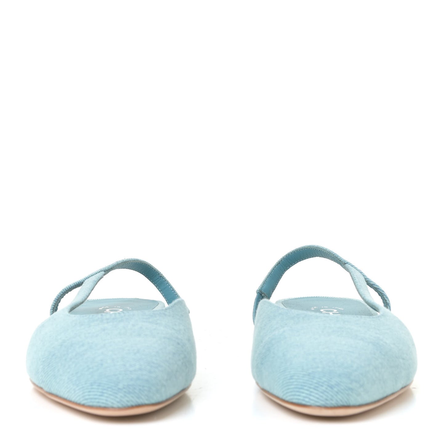 Denim Cap Toe CC Slingback Flats 36 Blue