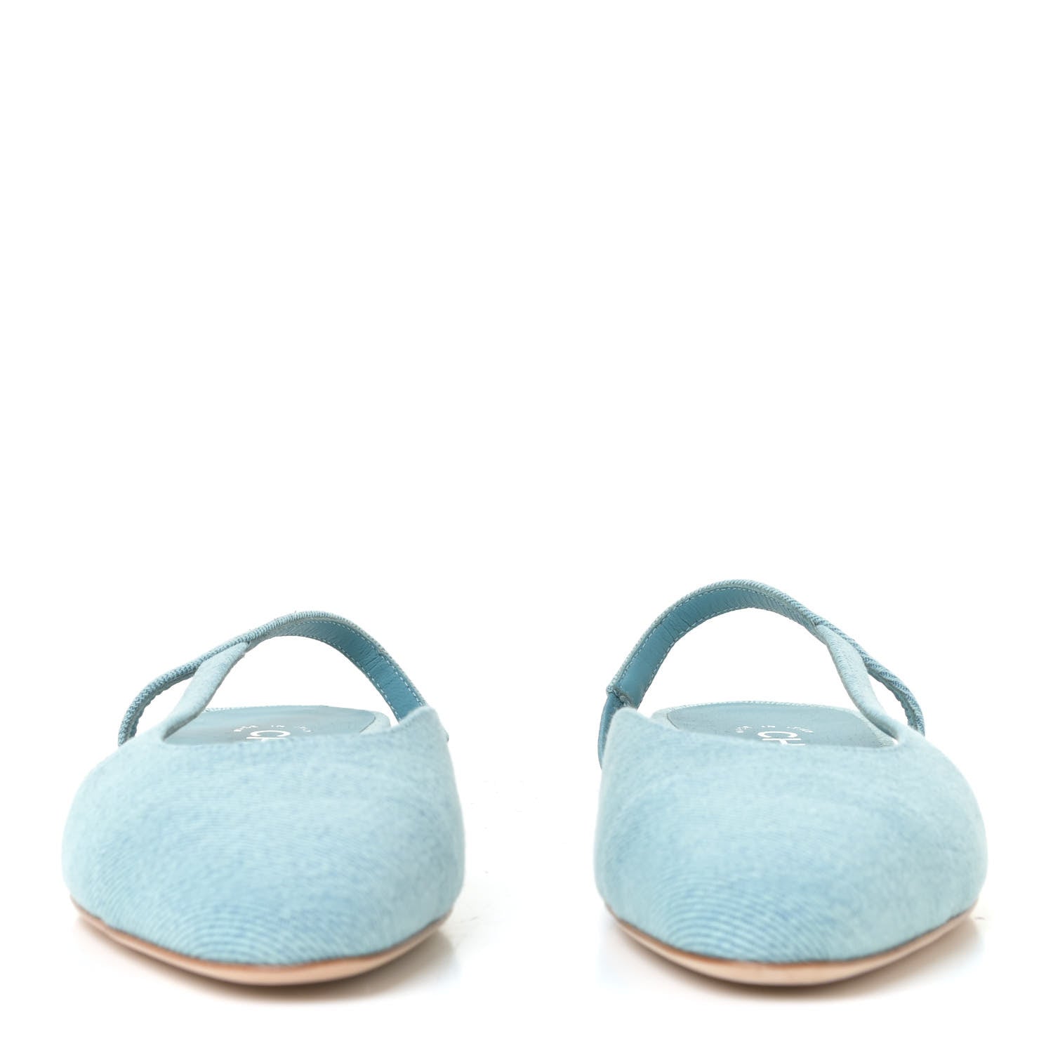 Chanel Denim Cap Toe CC Slingback Flats 36 Blue 4 of 12