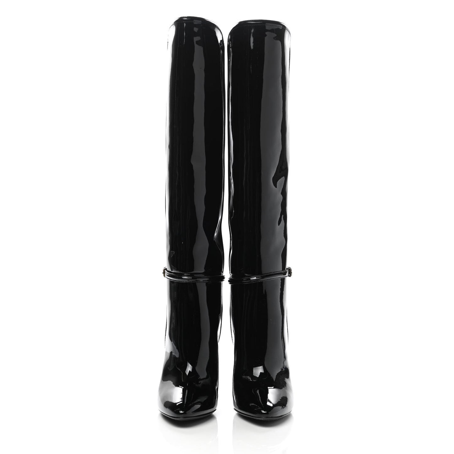 Patent Soxiante 105 Knee High Boots 38.5 Black