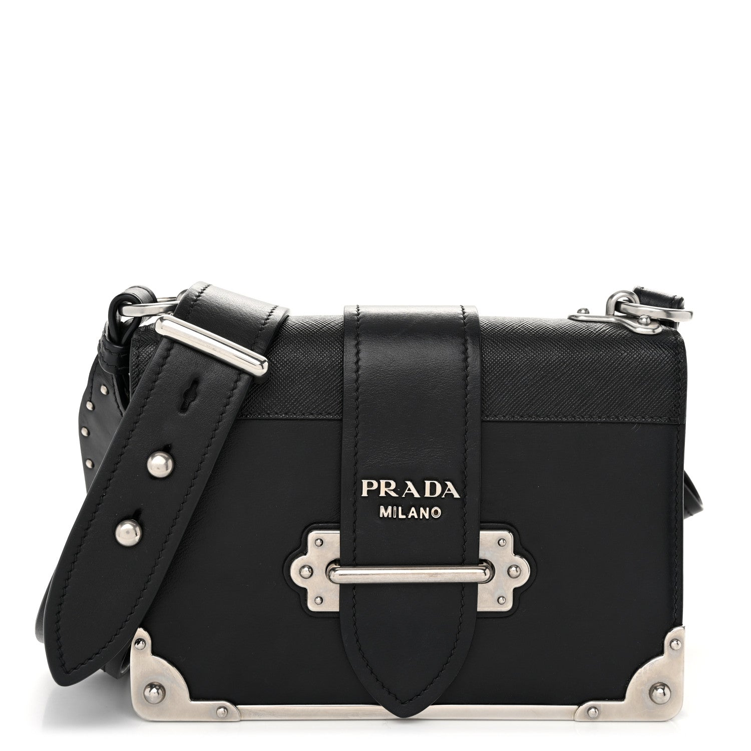 Prada City Calf Saffiano Cahier Bag Black 1 of 9