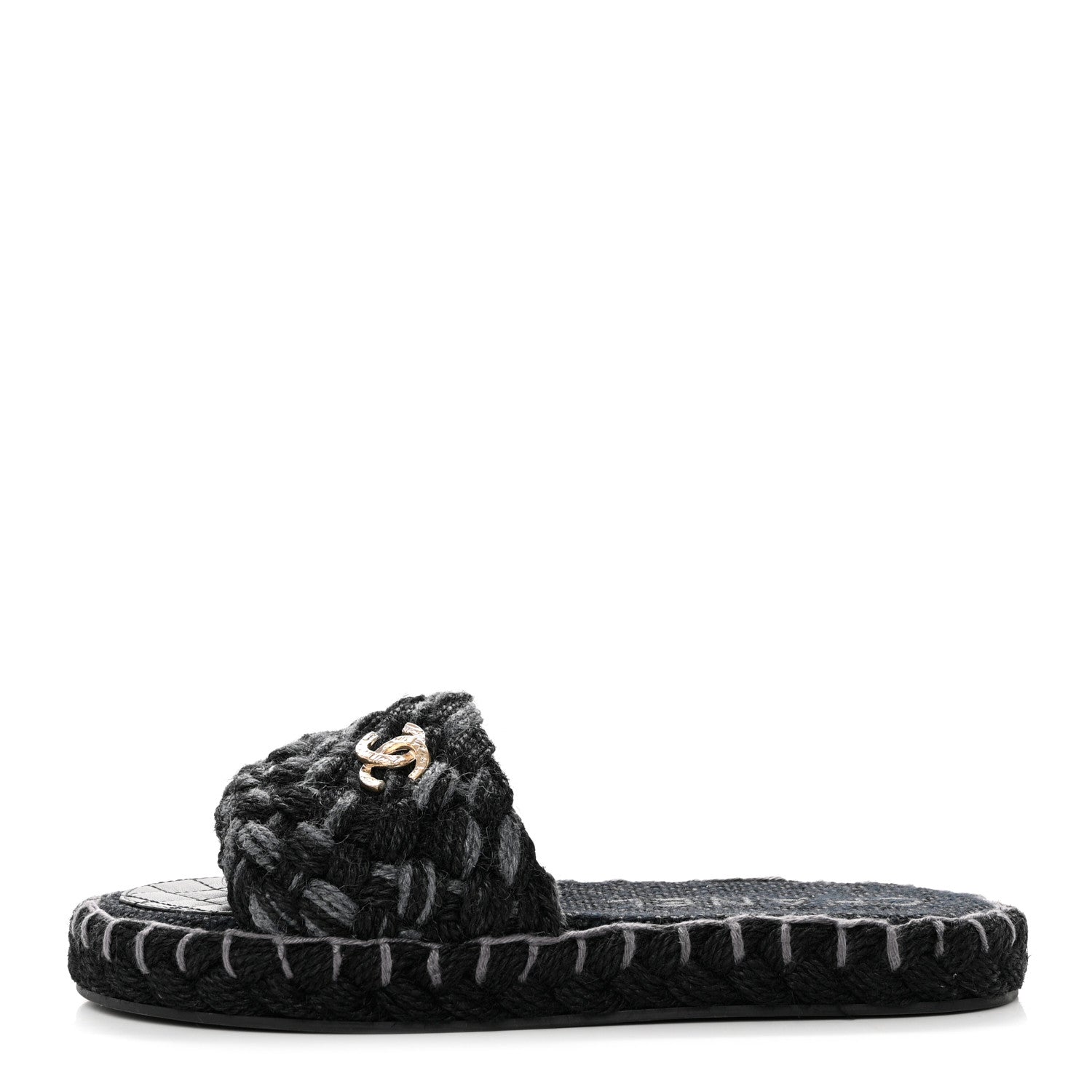 Chanel Cord Braided CC Mules 39 Black 1 of 12