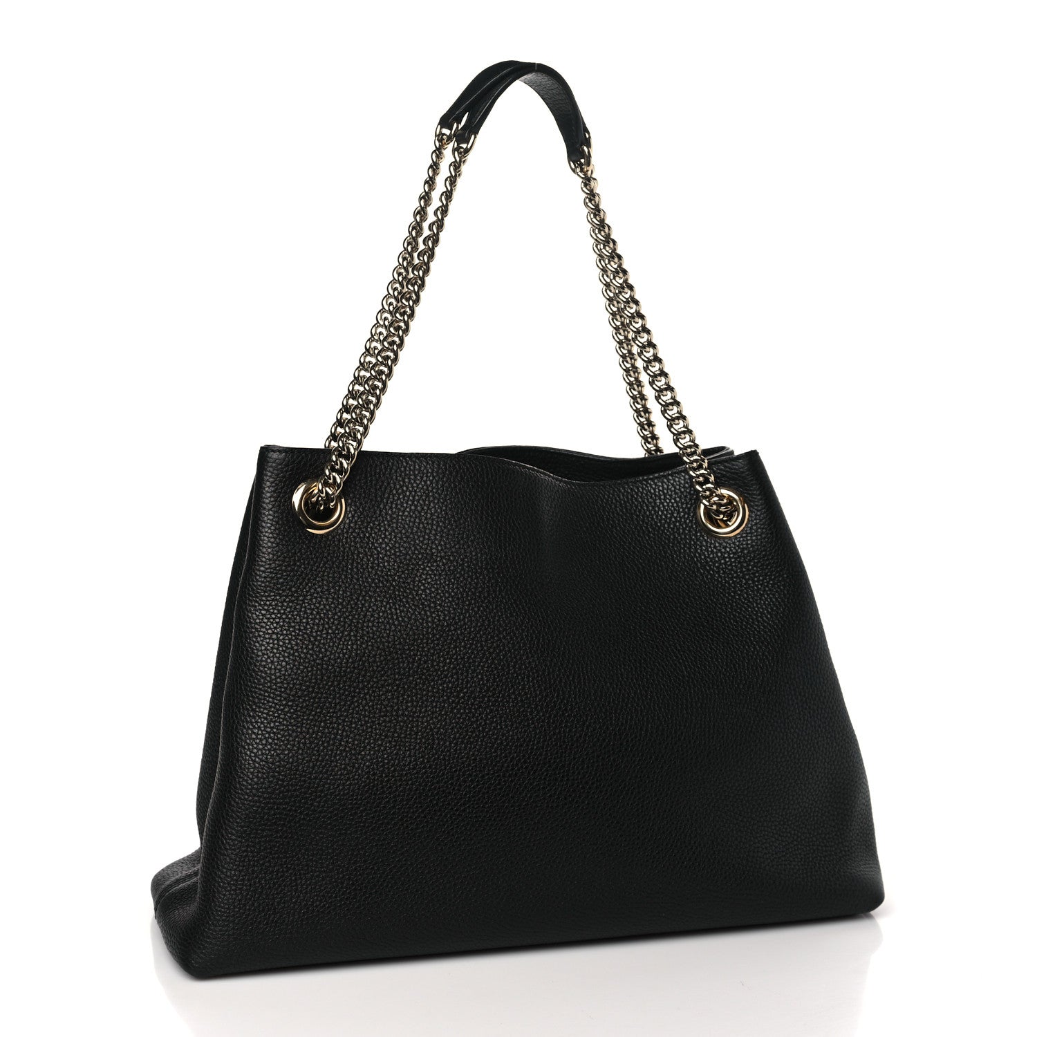 Gucci Pebbled Calfskin Medium Soho Chain Shoulder Bag Black 3 of 10