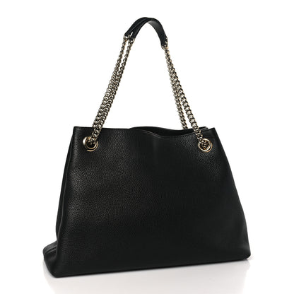 Gucci Pebbled Calfskin Medium Soho Chain Shoulder Bag Black 3 of 10