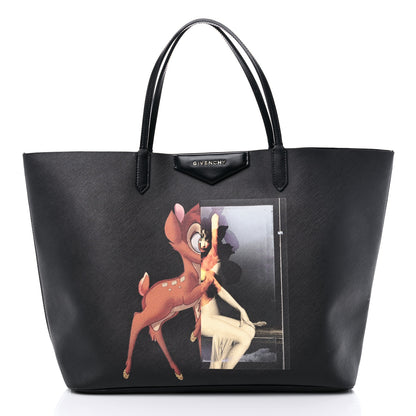 Givenchy Textured Coated Canvas Bambi Print Large Antigona Tote Black 3 of 16