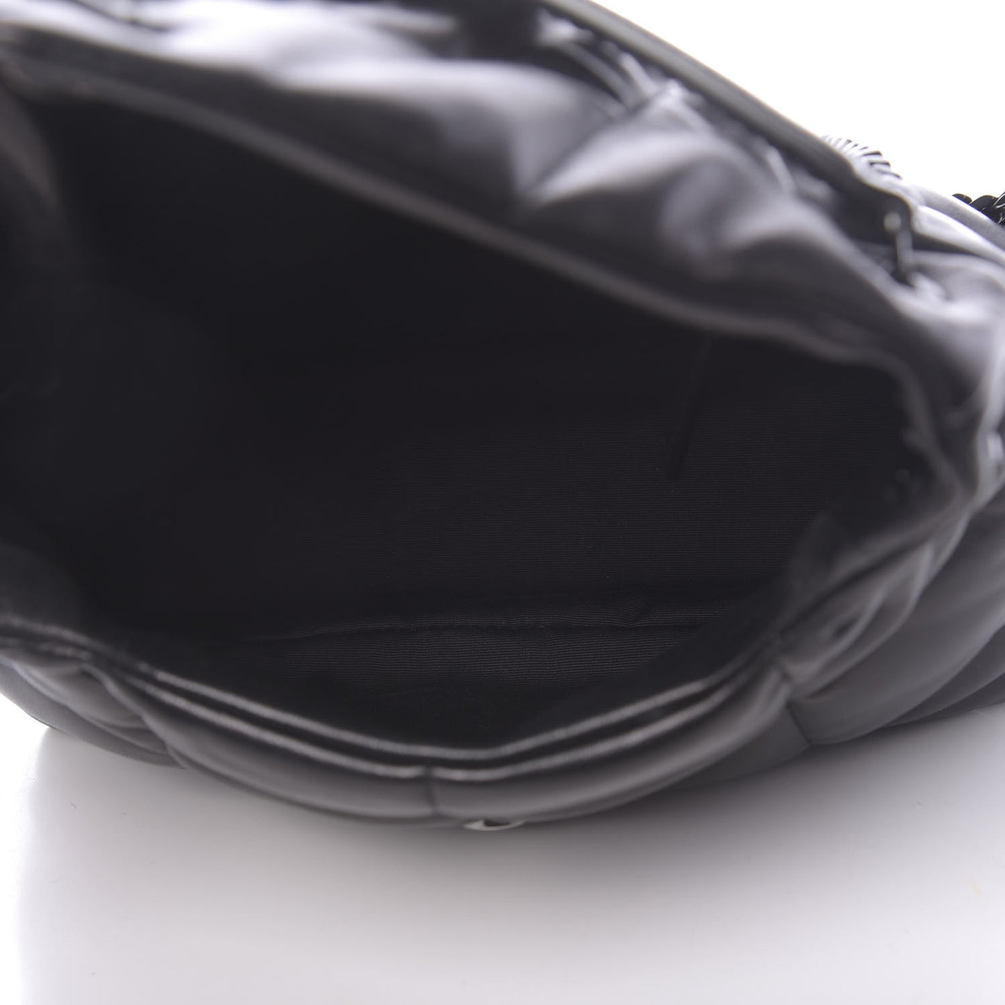 Lambskin Quilted Small Loulou Puffer Monogram Chain Satchel Black