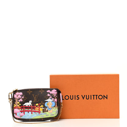 Louis Vuitton Monogram 2021 Christmas Animation Japanese Garden Mini Pochette Accessories Wisteria Pink 8 of 8