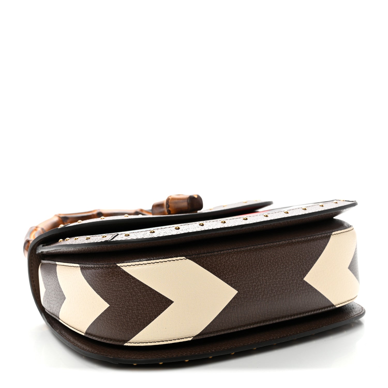 Gucci GG Supreme Monogram Studded Calfskin Centum Medium Bamboo 1947 Top Handle Bag Beige Ebony Multicolor 5 of 11