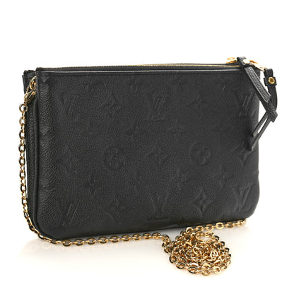 Louis Vuitton Empreinte Double Zip Pochette Black 3 of 9