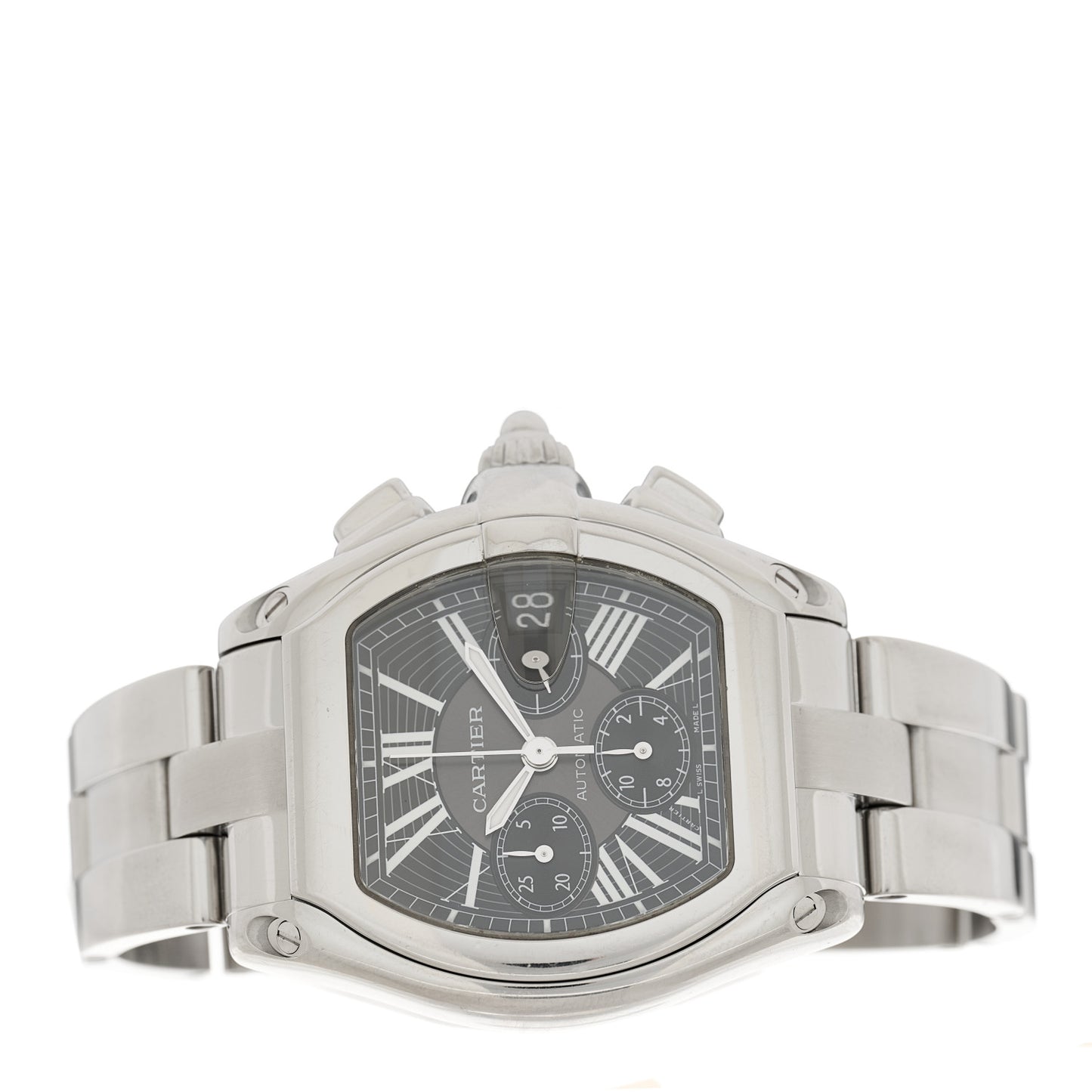 Stainless Steel 42mm Roadster Chronograph Automatic Watch Black