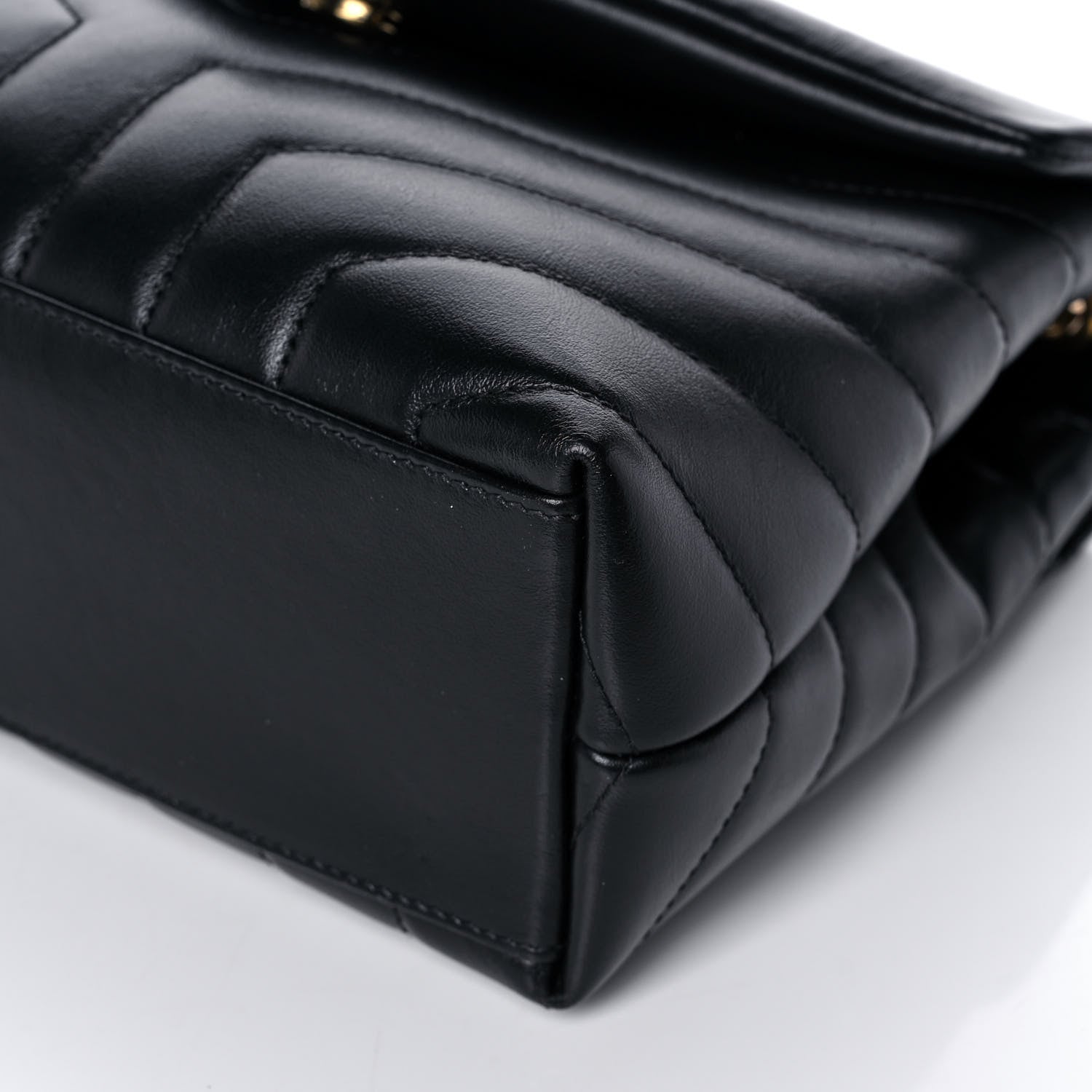 Saint Laurent Calfskin Y Quilted Monogram Small Loulou Chain Satchel Black 10 of 11