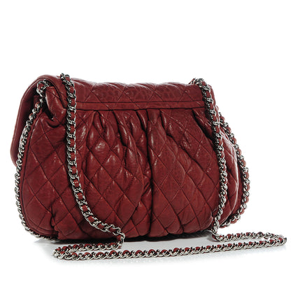 Chanel Washed Lambskin Chain Around Large Messenger Bag Burgundy 3 of 8