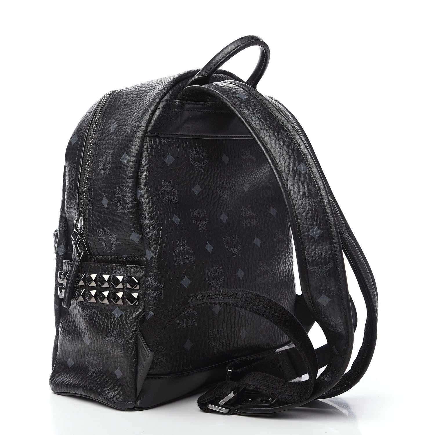 MCM Visetos Small Side Stud Stark Backpack Black 3 of 10
