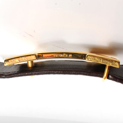 Hermes Swift Taurillon Gaucho Reversible H Belt 95 Chocolate 5 of 6