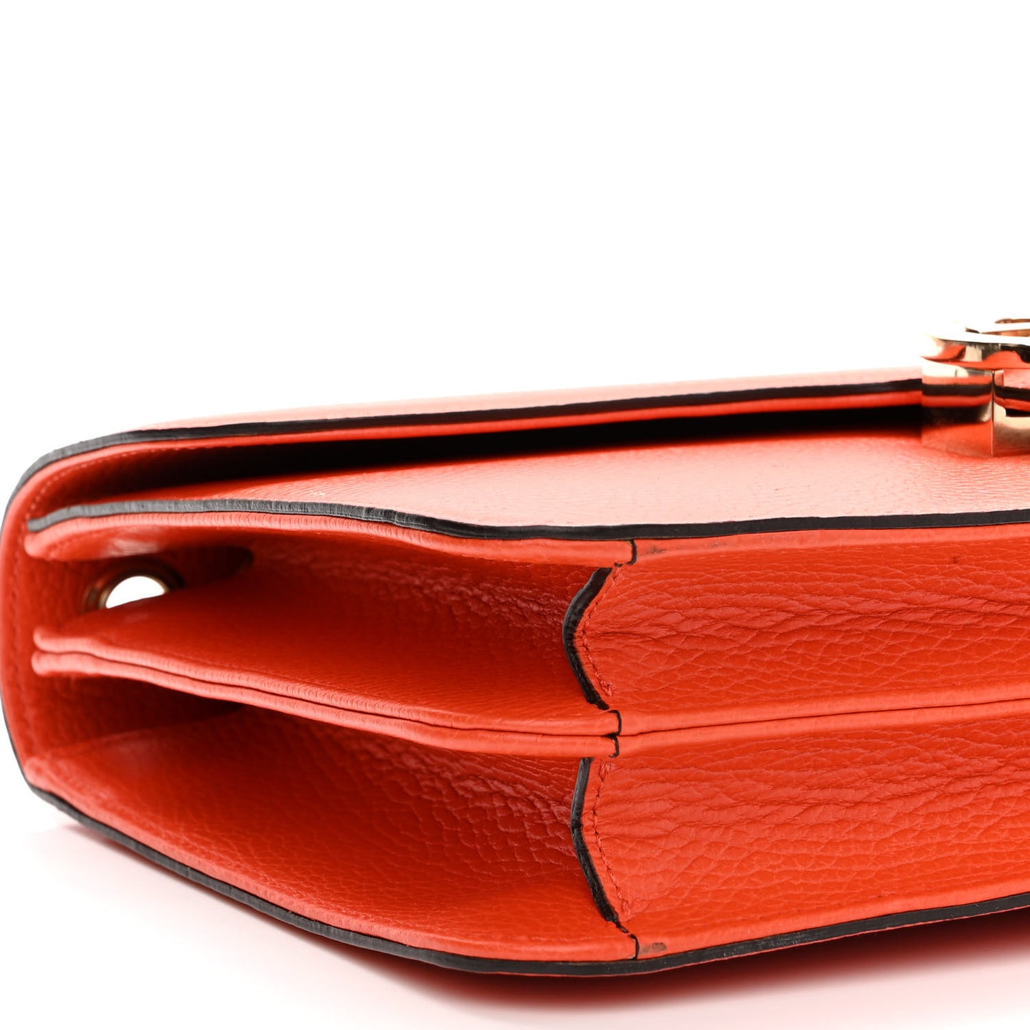Dollar Calfskin Interlocking G Shoulder Bag Sun Orange