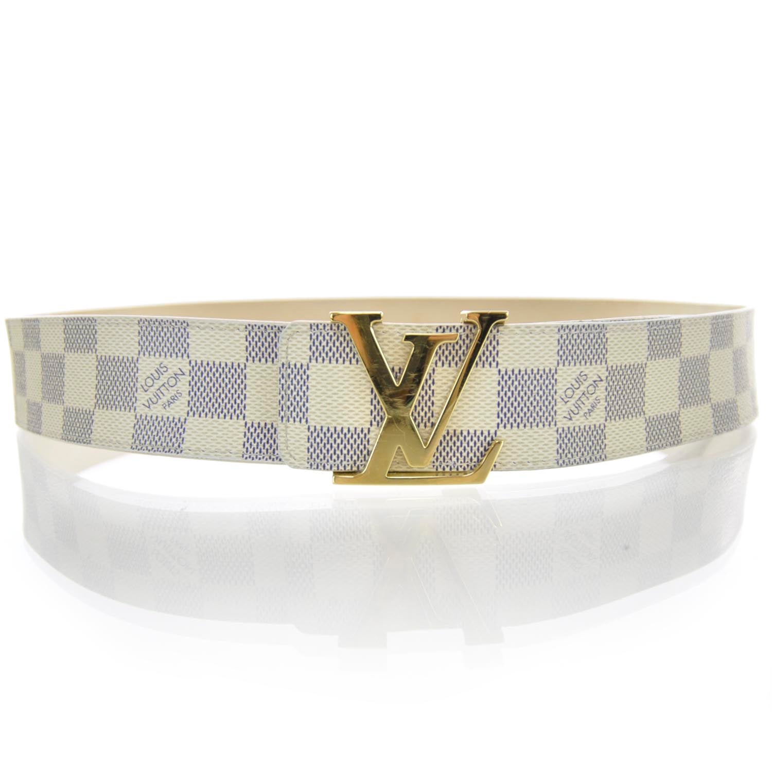 Louis Vuitton Damier Azur LV Initiales Belt 100 40 1 of 8