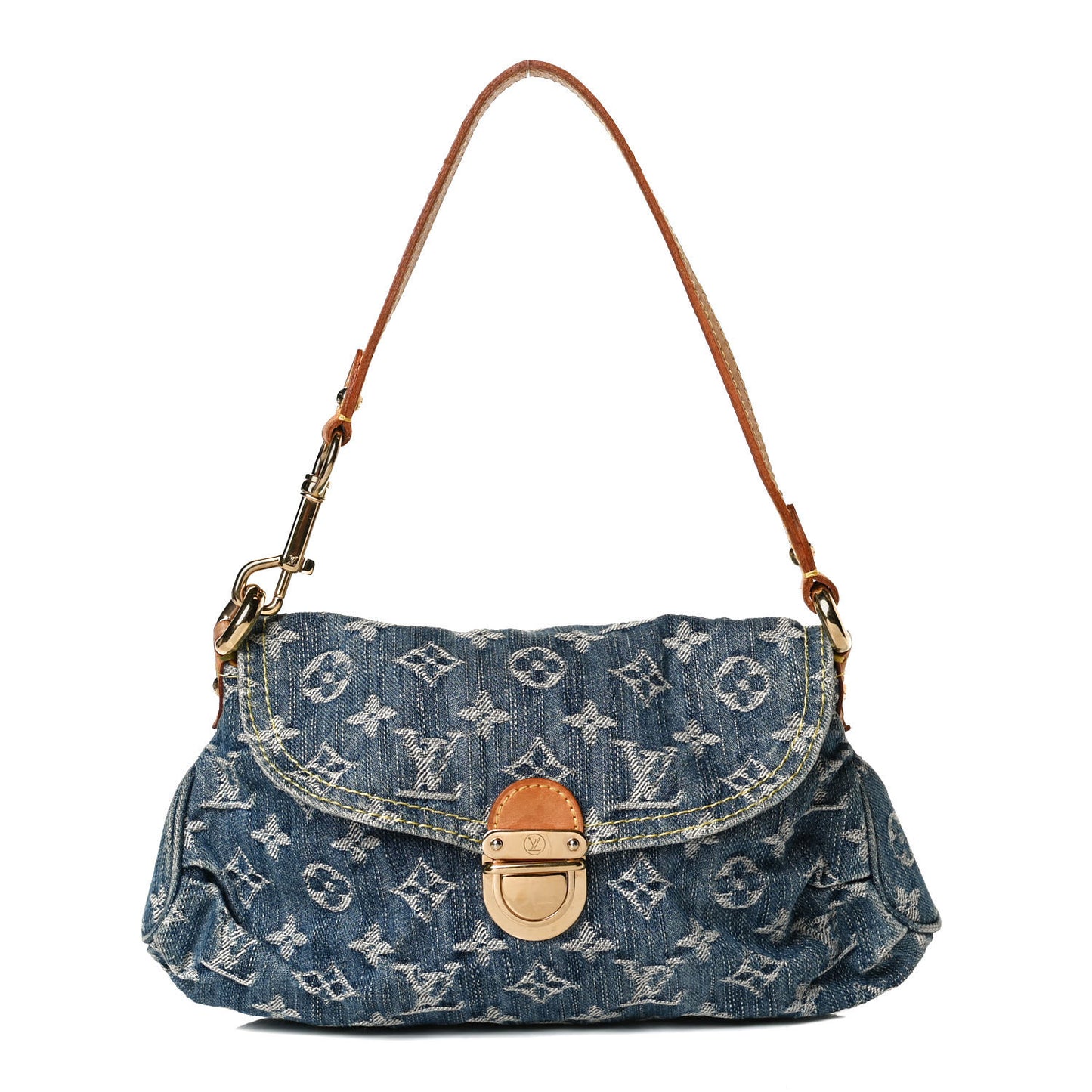 Monogram Denim Mini Pleaty Blue