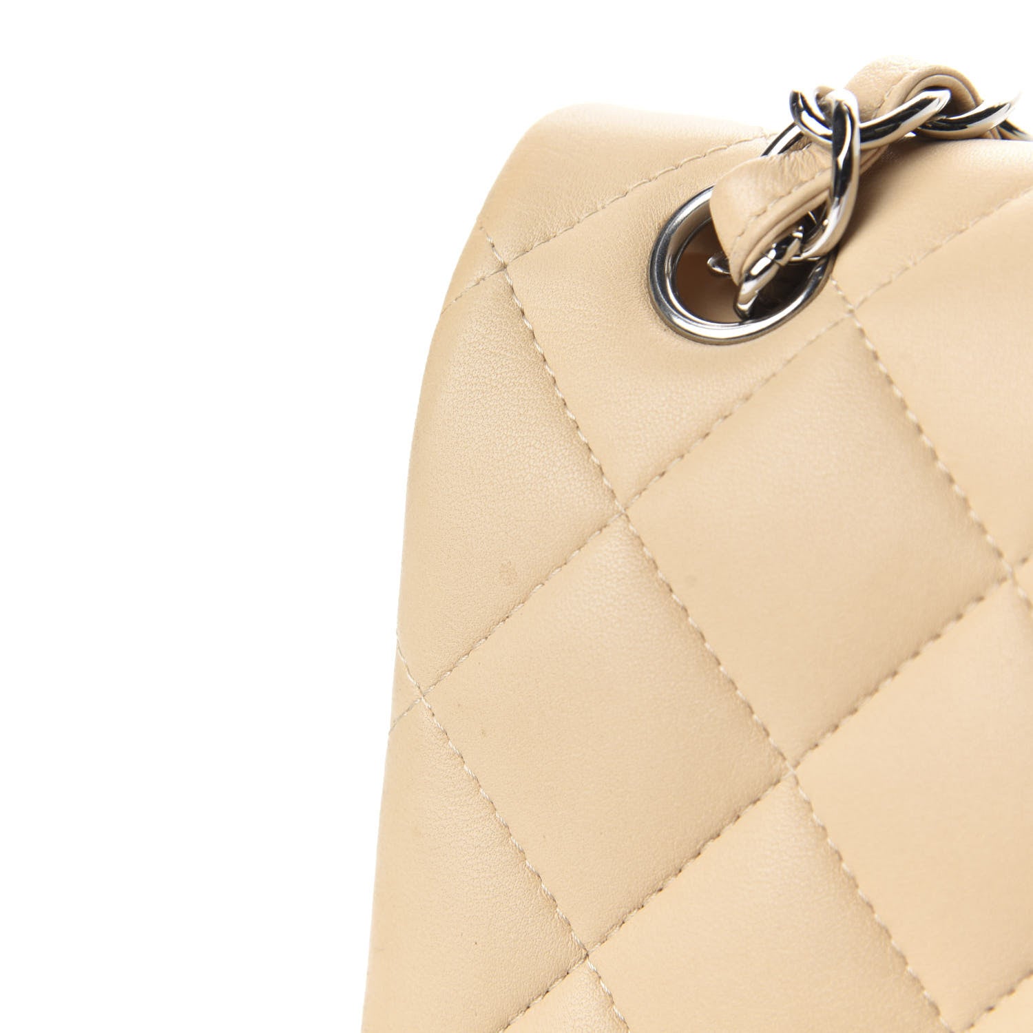 Chanel Lambskin Quilted Jumbo Double Flap Beige Clair 9 of 12