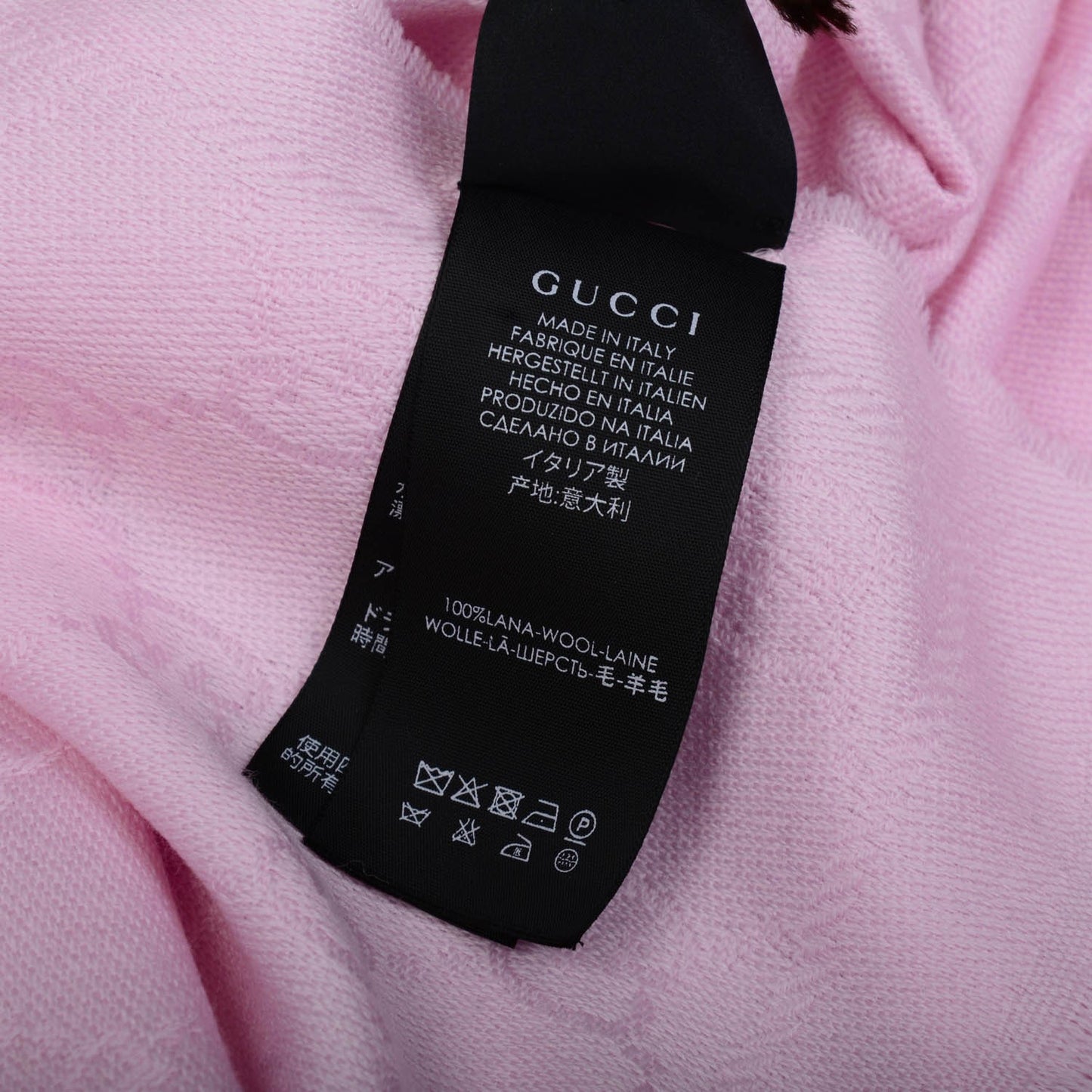 Wool Silk GG Monogram GGNat Scarf Rose