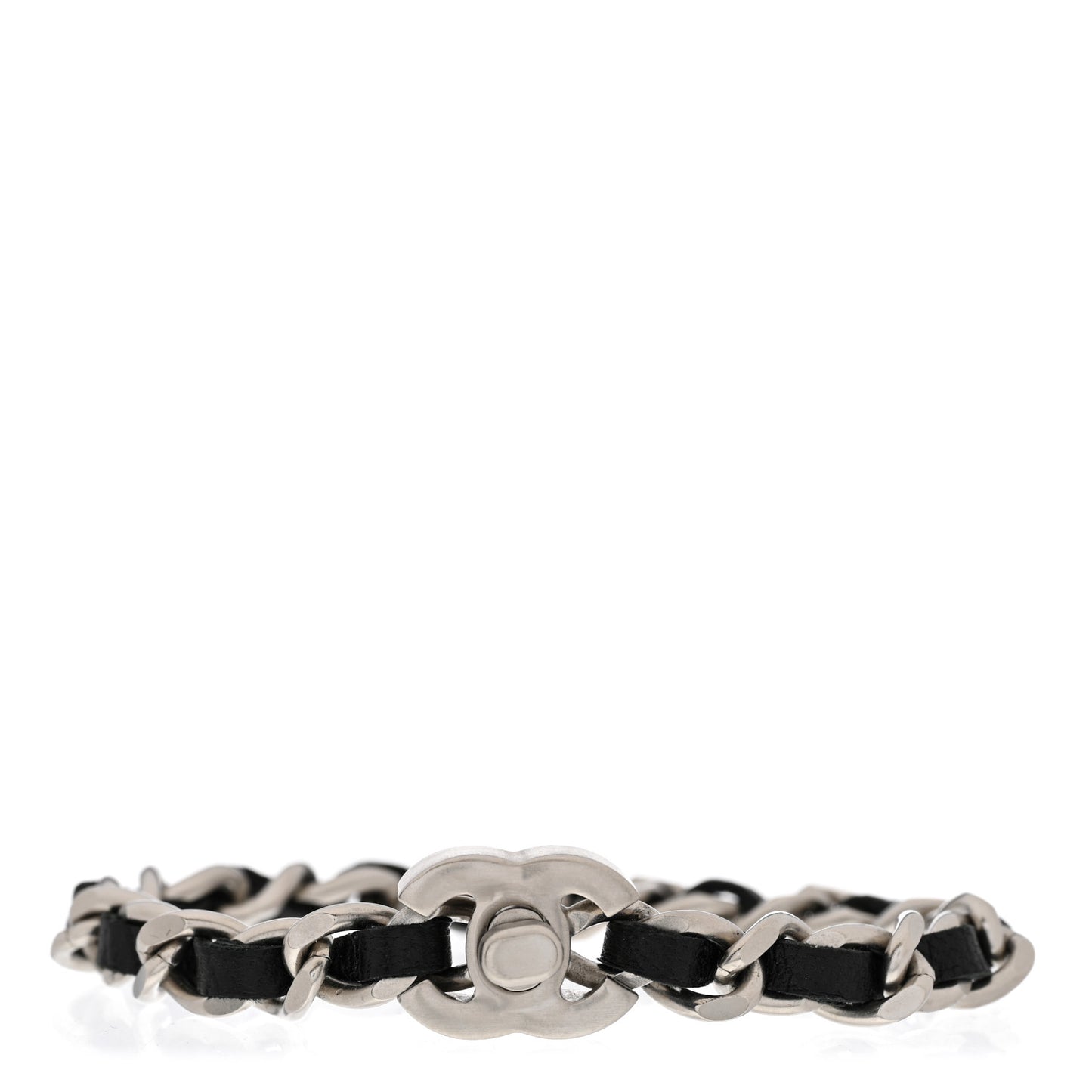 Lambskin CC Turnlock Chain Bracelet M Black