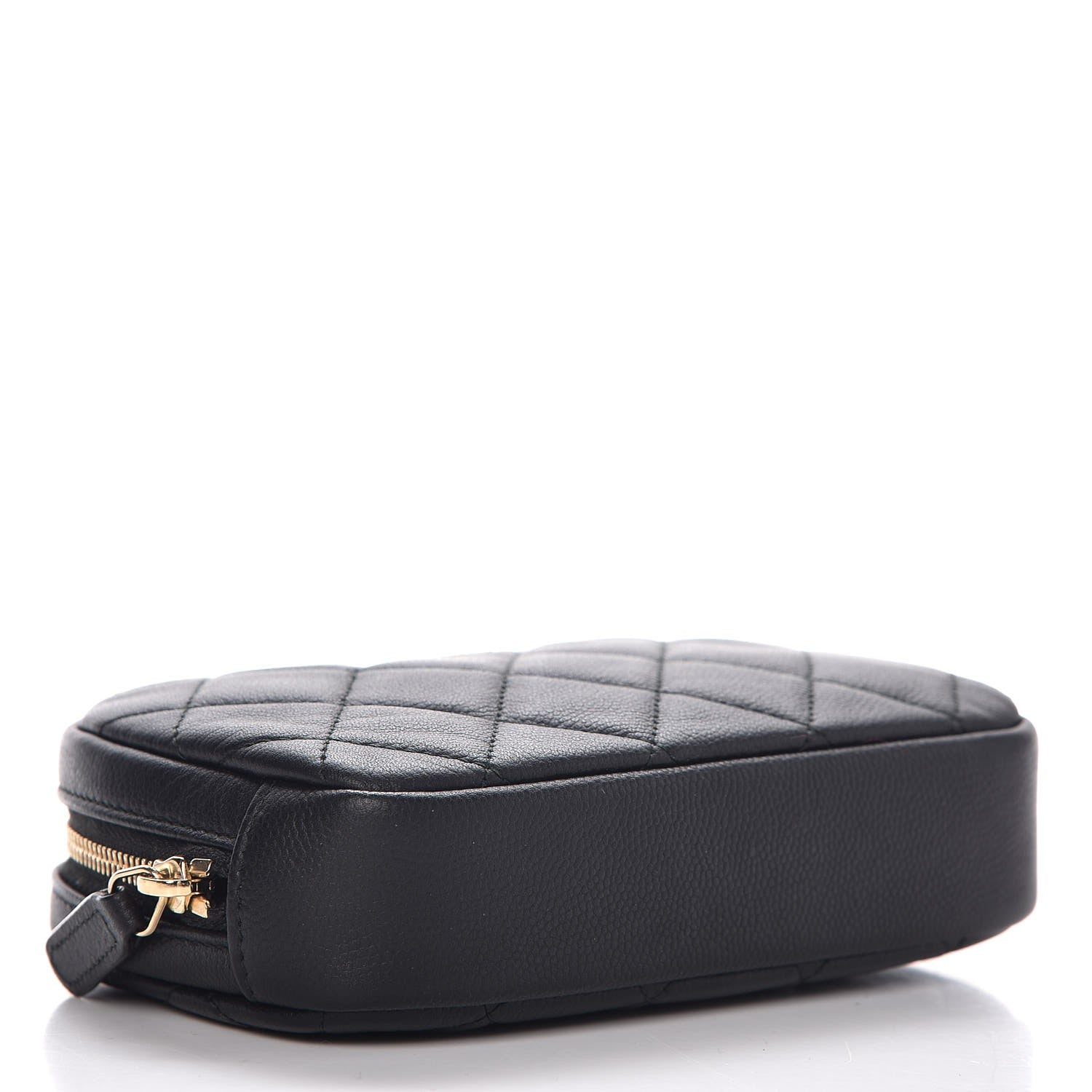 Chanel Caviar Quilted Small Curvy Pouch Cosmetic Case Black 3 of 8