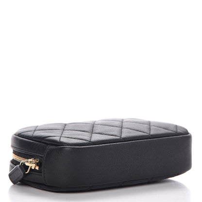Chanel Caviar Quilted Small Curvy Pouch Cosmetic Case Black 3 of 8