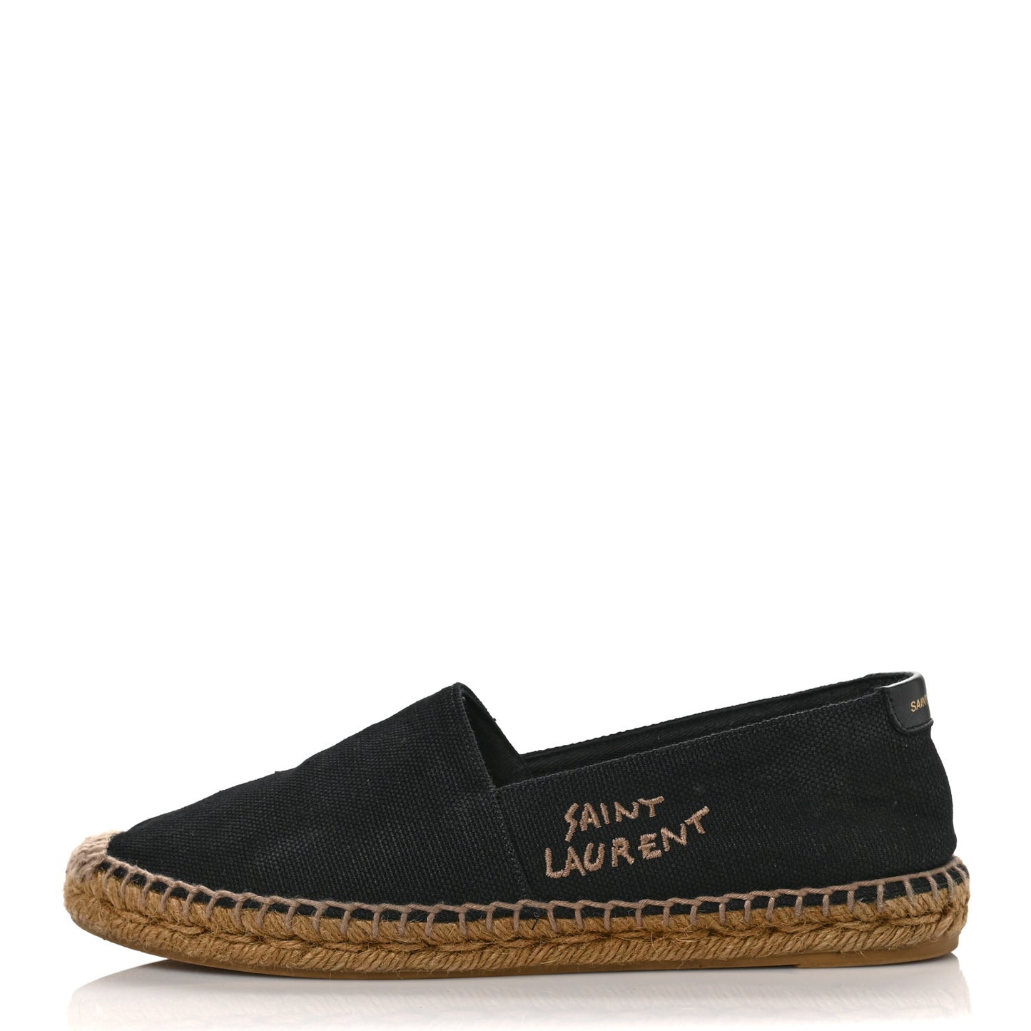 Canvas Nappa Elba Light Logo Embroidered Espadrilles 39 Black