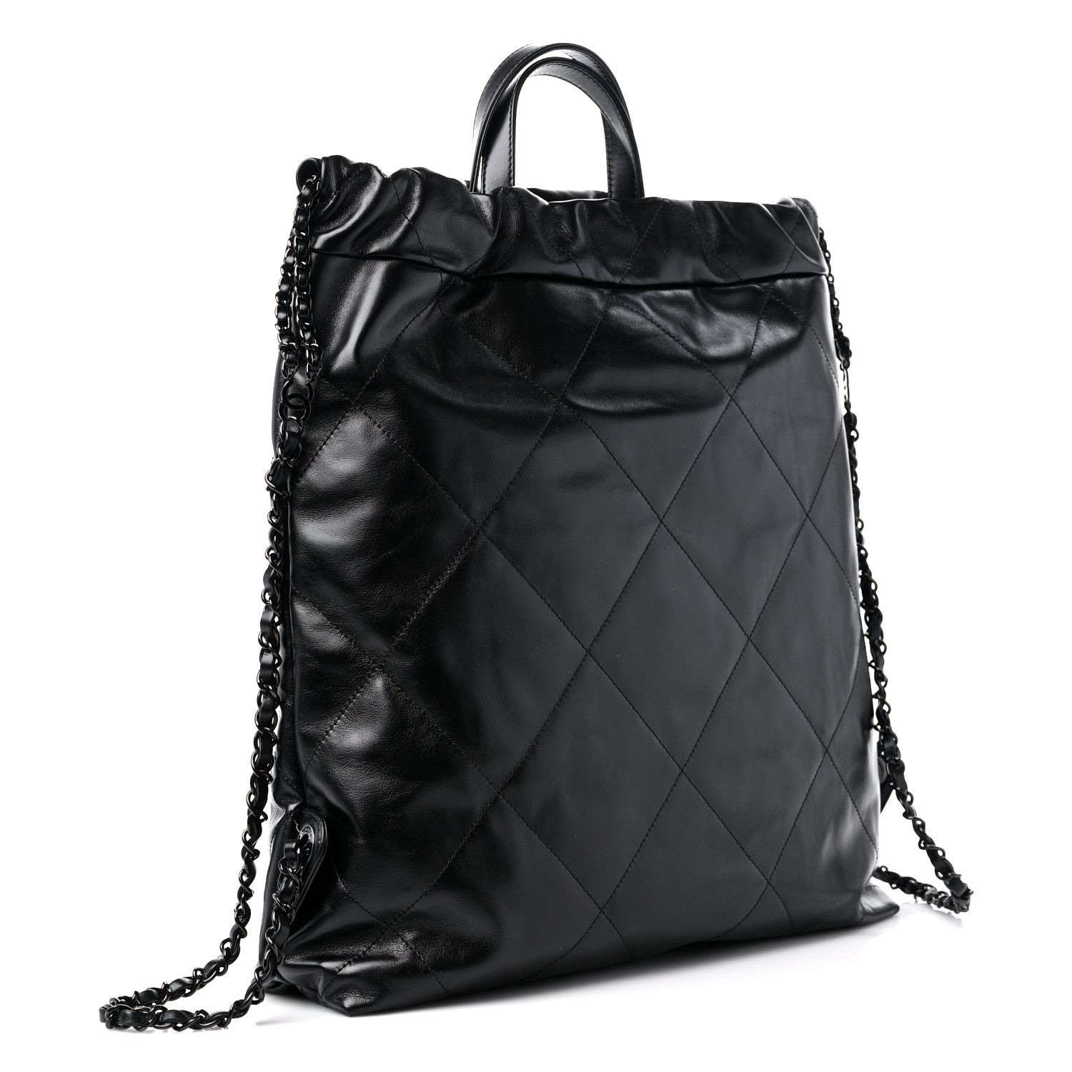 Chanel Shiny Calfskin Quilted Chanel 22 Backpack So Black 3 of 9