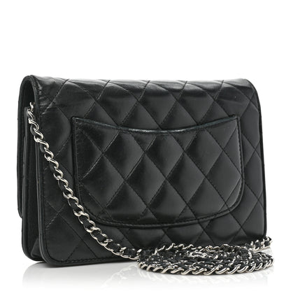 Chanel Lambskin Quilted Wallet On Chain WOC Black 3 of 10