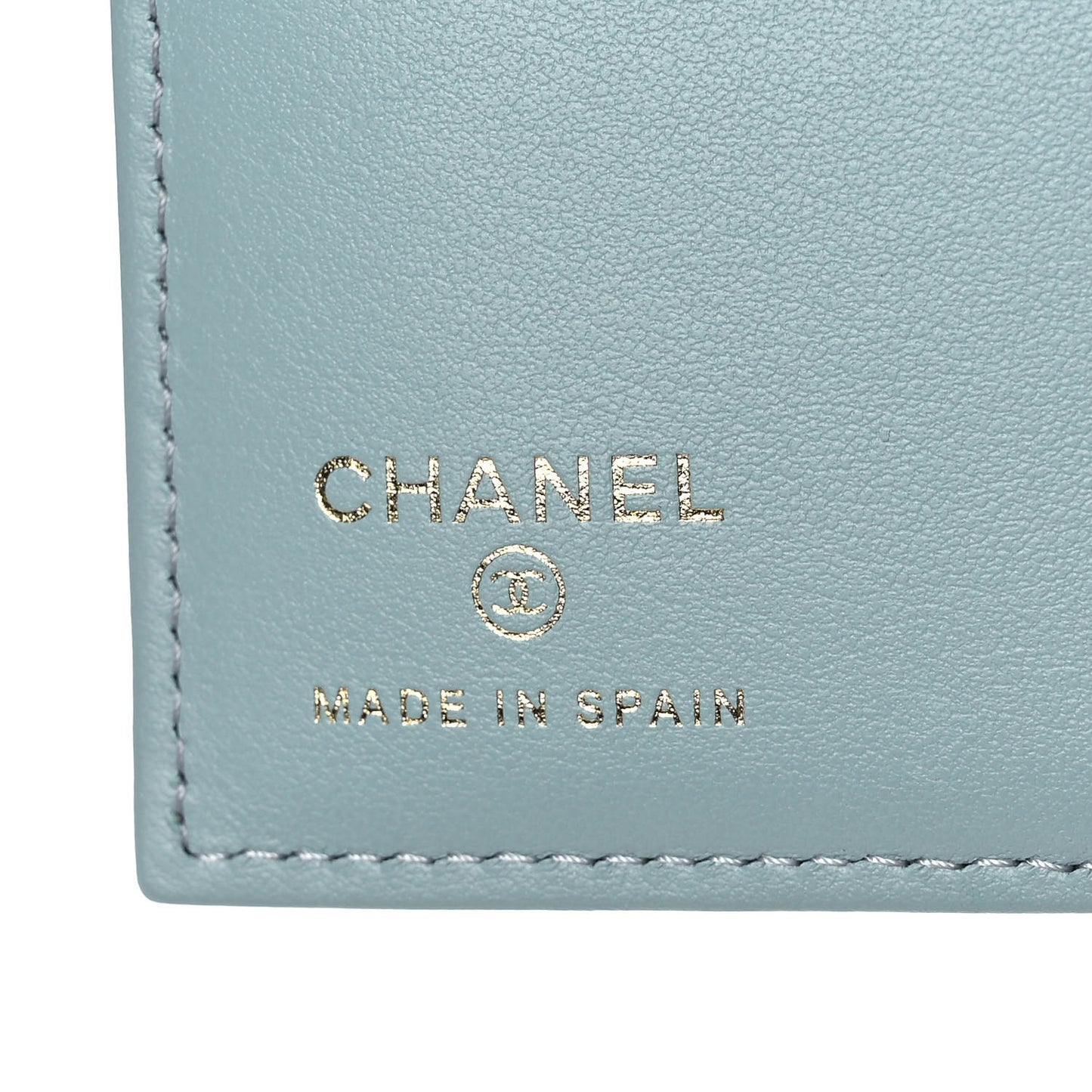 Caviar Quilted Passport Holder Light Blue